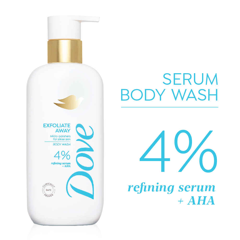 Buy Dove 4% Refining Serum + AHA Exfoliate Away Serum Body Wash, 300 ml - Purplle