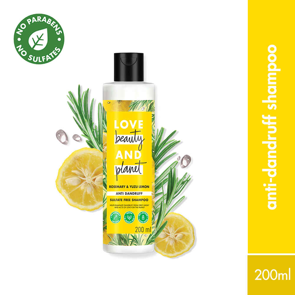 Buy Love Beauty And Planet Rosemary & Yuzu Lemon Anti Dandruff Shampoo, Reduces dandruff, Soothes Itchy Scalp, Nourishes Scalp - 200 ml - Purplle