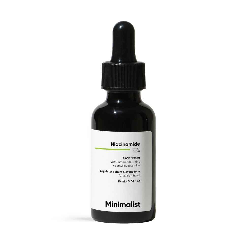 Buy Minimalist Niacinamide 10% with Matmarine + Zinc + Acetyl Glucosamine Regulates Sebum & Evens Tone, 10 ml - Purplle