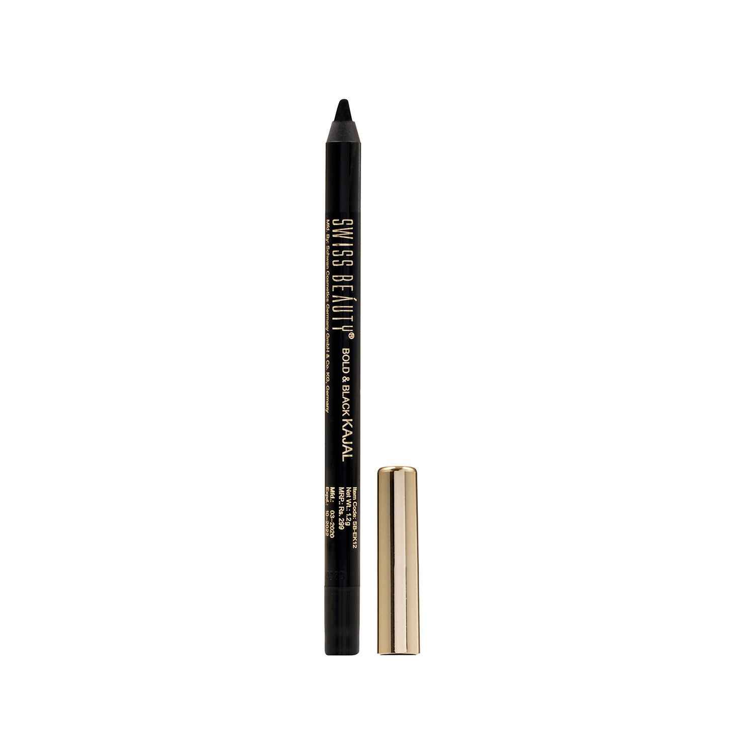 Buy Swiss Beauty Bold & Black Kajal - Black 1.2 gm - Purplle