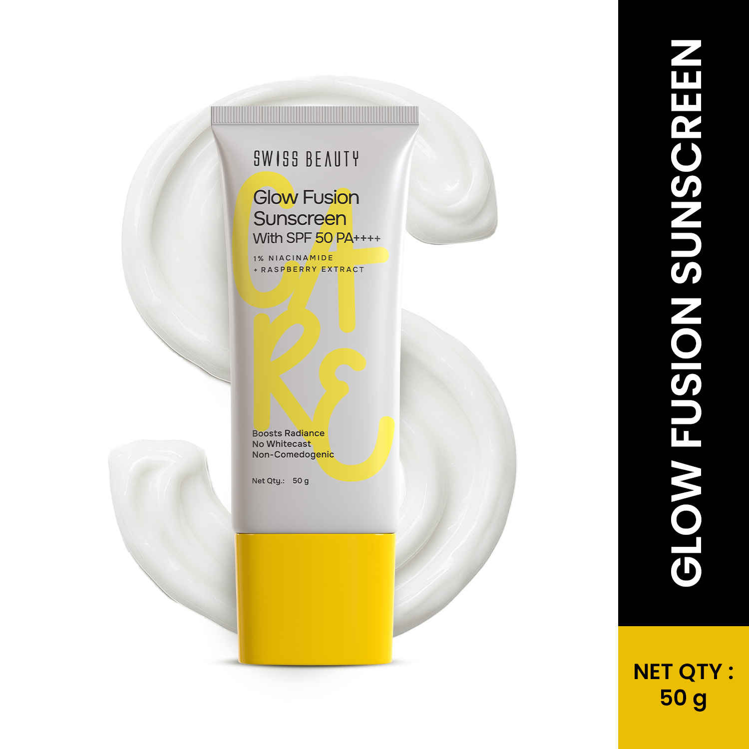 Buy Swiss Beauty Care Glow Fusion Sunscreen SPF50 PA++++ | 1% Niacinamide & Raspberry Extract - 50 gm - Purplle
