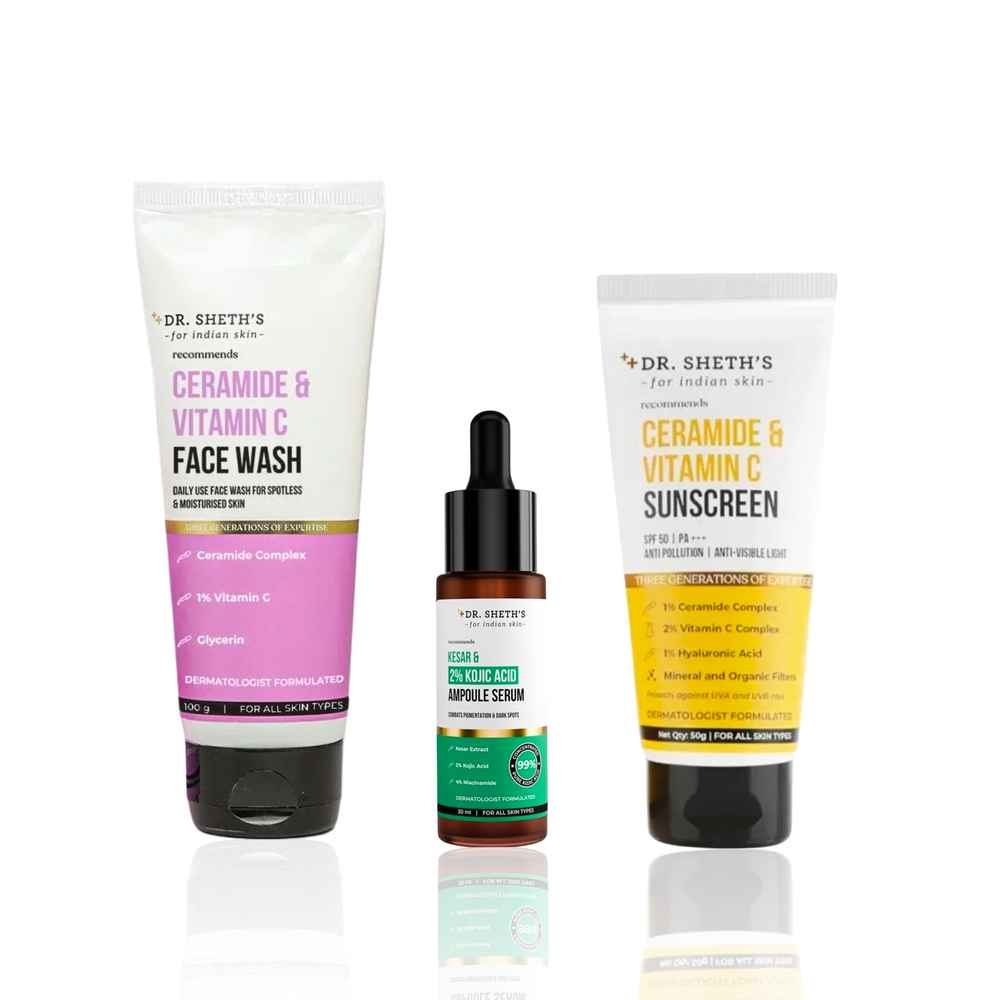 Buy Dr. Sheth's Daily Trio ( Face Wash + Sunscreen + Face Serum) - Combo of 3 - Purplle