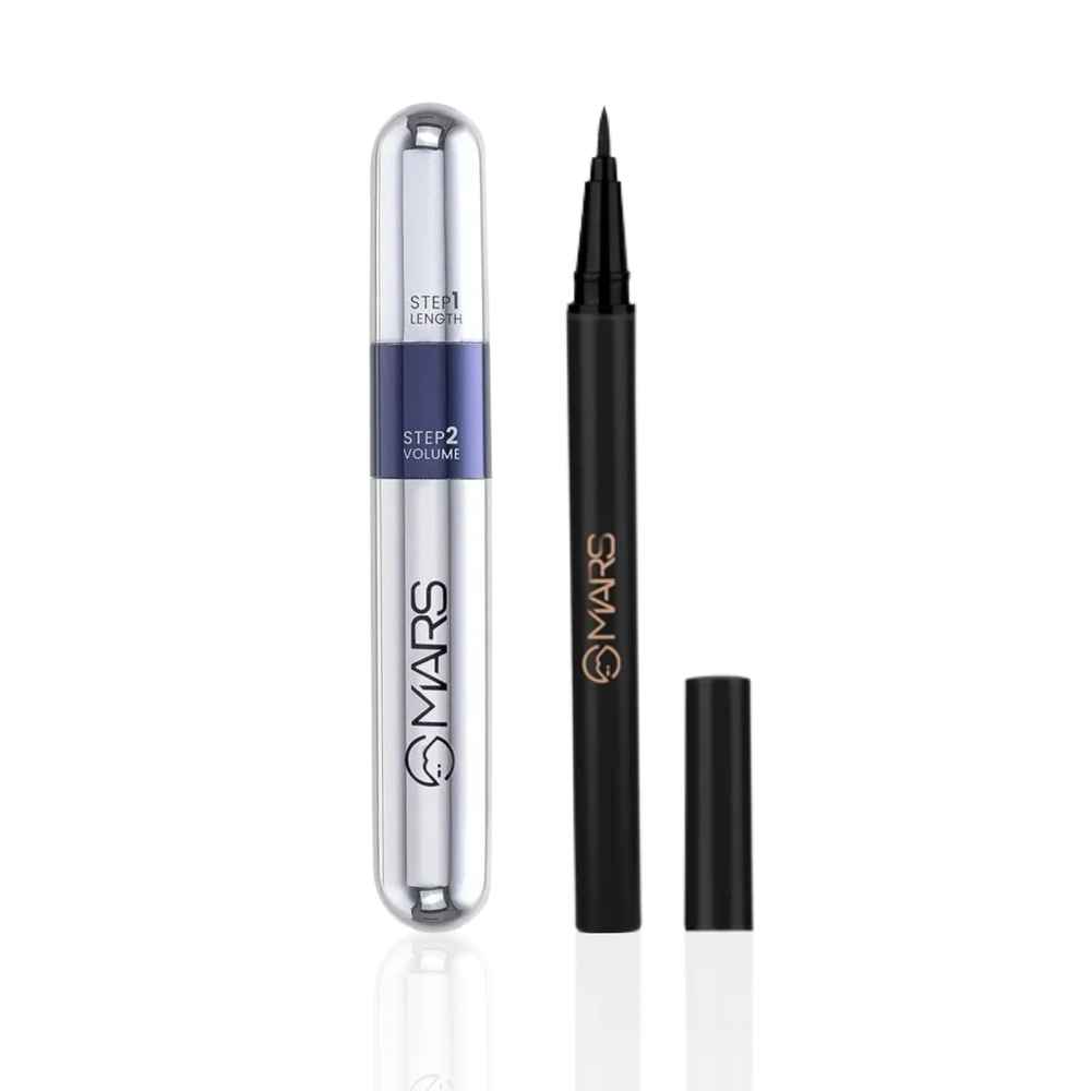 Buy MARS Signature Eye Combo - MARS Double Trouble Volumizing and Lengthening Mascara 15 ml Black , MARS City Stroke Charming Eyes Liquid Eyeliner 1 ml Black Combo of 2 - Purplle