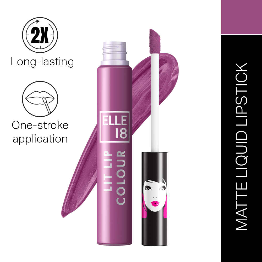 Buy Elle18 Liquid Lip Color, Purple Berry, 5.6 ml - Purplle