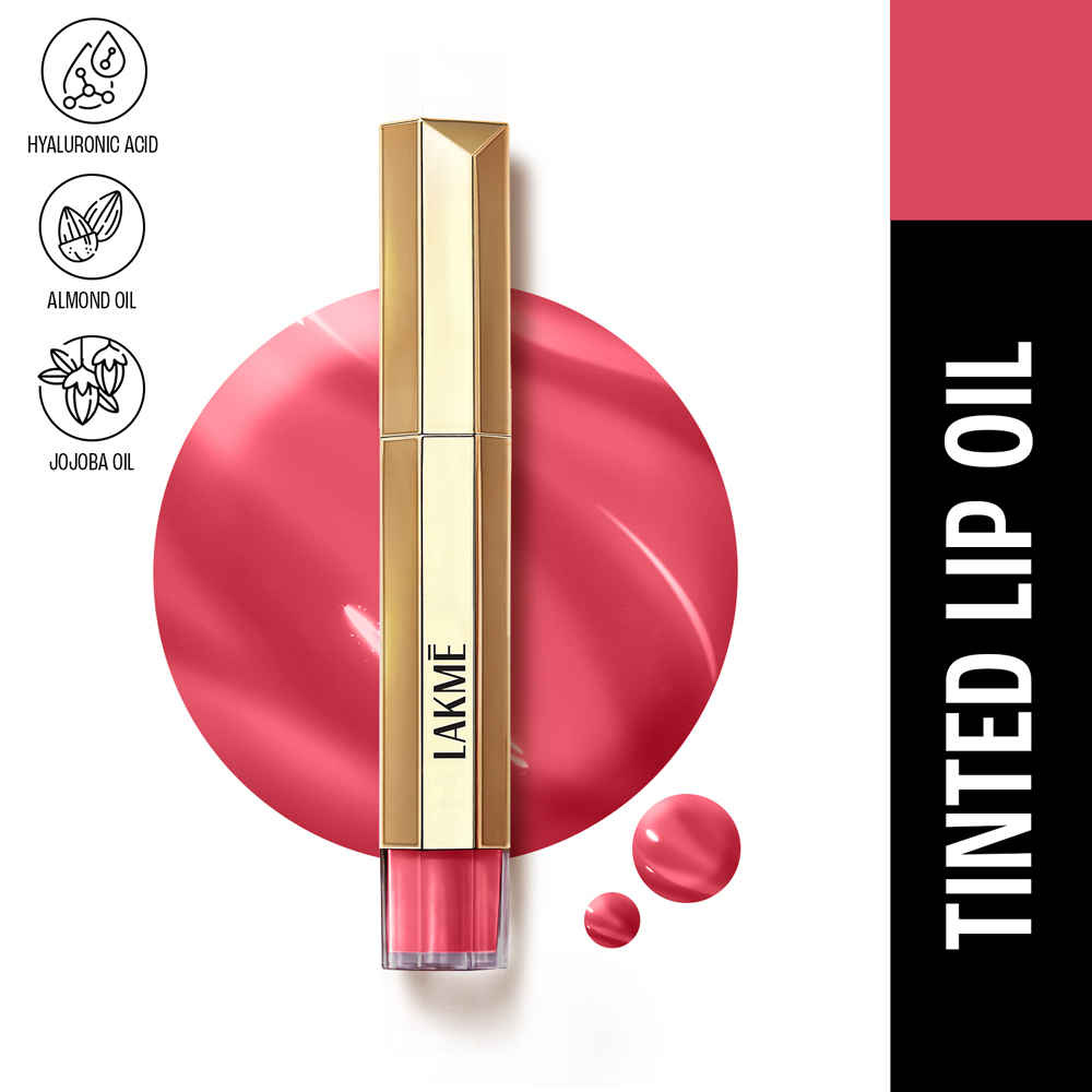 Buy Lakme 9to5 Overtime Shine Tinted Lip Oil With Vitamin E, Shea Butter and Hyaluronic Acid, For Hydrated and Glossy Lips - Pink Bloom - 5.3 ml - Purplle