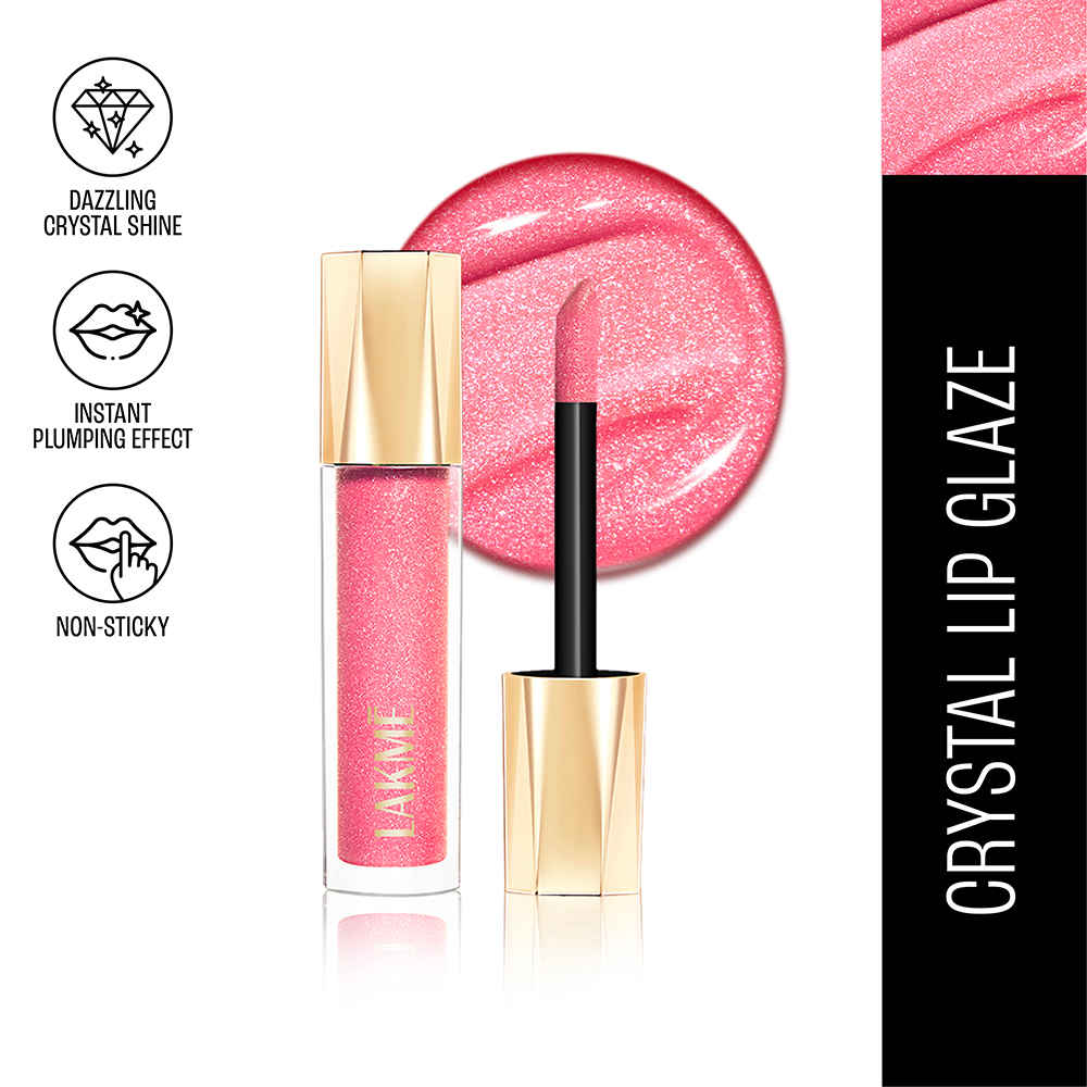 Buy Lakme Glitterati Lip Glaze, with Vegan Collagen, for Glossy Lips, 203 Hot Pink Cosmo 5 ml - Purplle