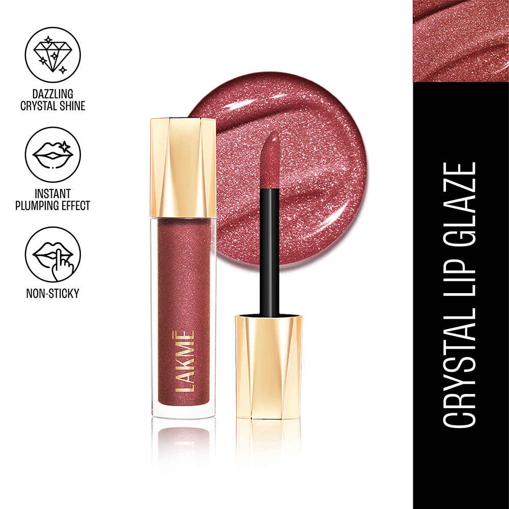 Buy Lakme Glitterati Lip Glaze, with Vegan Collagen, for Glossy Lips, 303 Caramel Drizzle 5 ml - Purplle