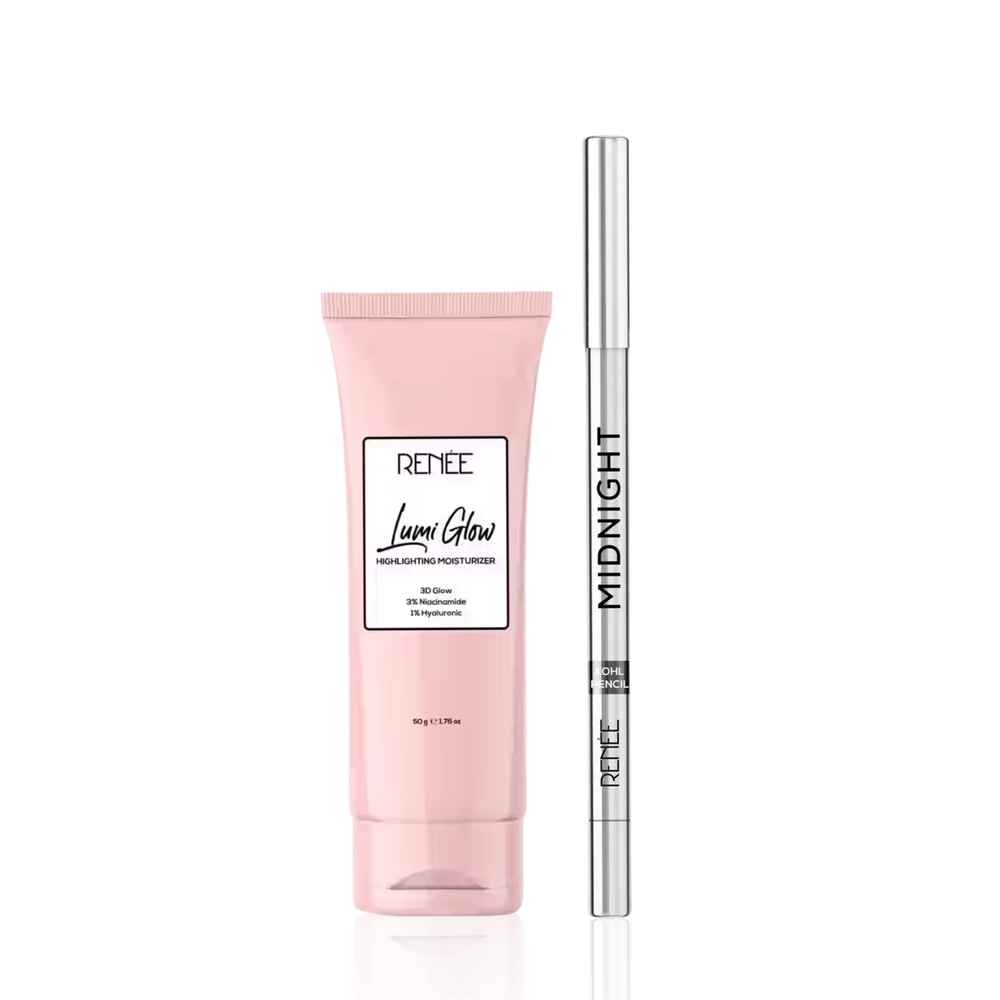 Buy RENEE Glow Duo - Renee Lumi Glow Highlighting Moisturizer 50 gm , Renee Midnight Kohl Pencil 1.5 gm, Makeup kit, Combo of 2 - Purplle