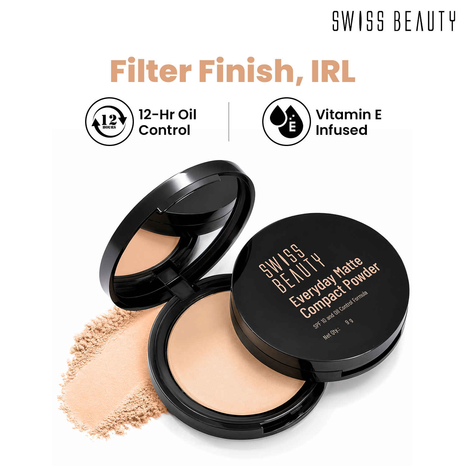 Buy Swiss Beauty Everyday Matte Compact with SPF 10- 3 Sand 9 gm - Purplle
