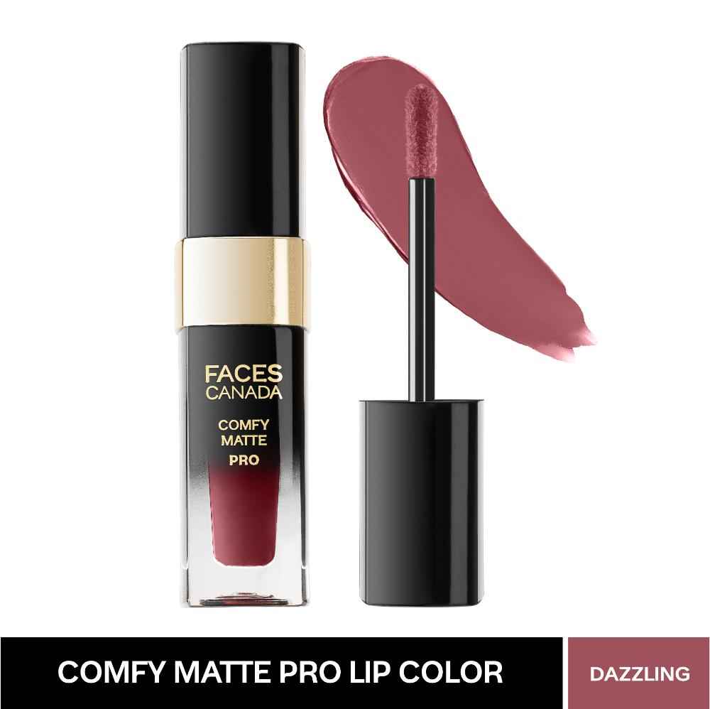Buy FACES CANADA Comfy Matte Pro Liquid Lipstick - Dazzling 28, 5.5 ml | 10HR Longstay | Intense Color | Macadamia Oil & Olive Butter Infused | Lightweight Super Smooth | No Dryness | No Alcohol - Purplle