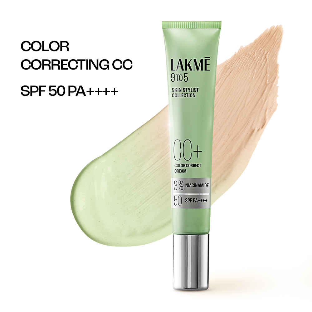 Buy Lakme 9to5 CC+ Matcha Green CC Cream with 3% Niacinamide & SPF 50 PA+++ (18 gm) - Purplle