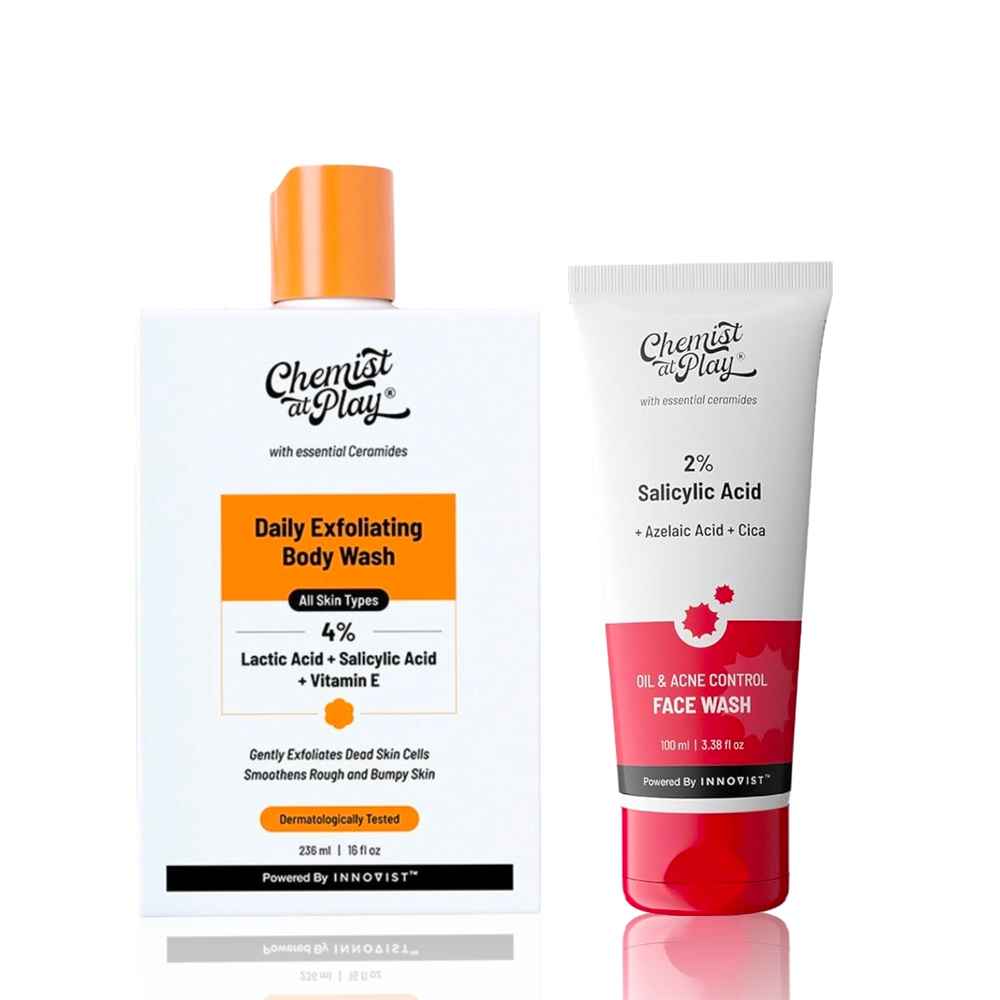 Buy Chemist at Play Exfoliating Body Wash + Acne Control Face Wash Combo - Combo of 2 - Purplle
