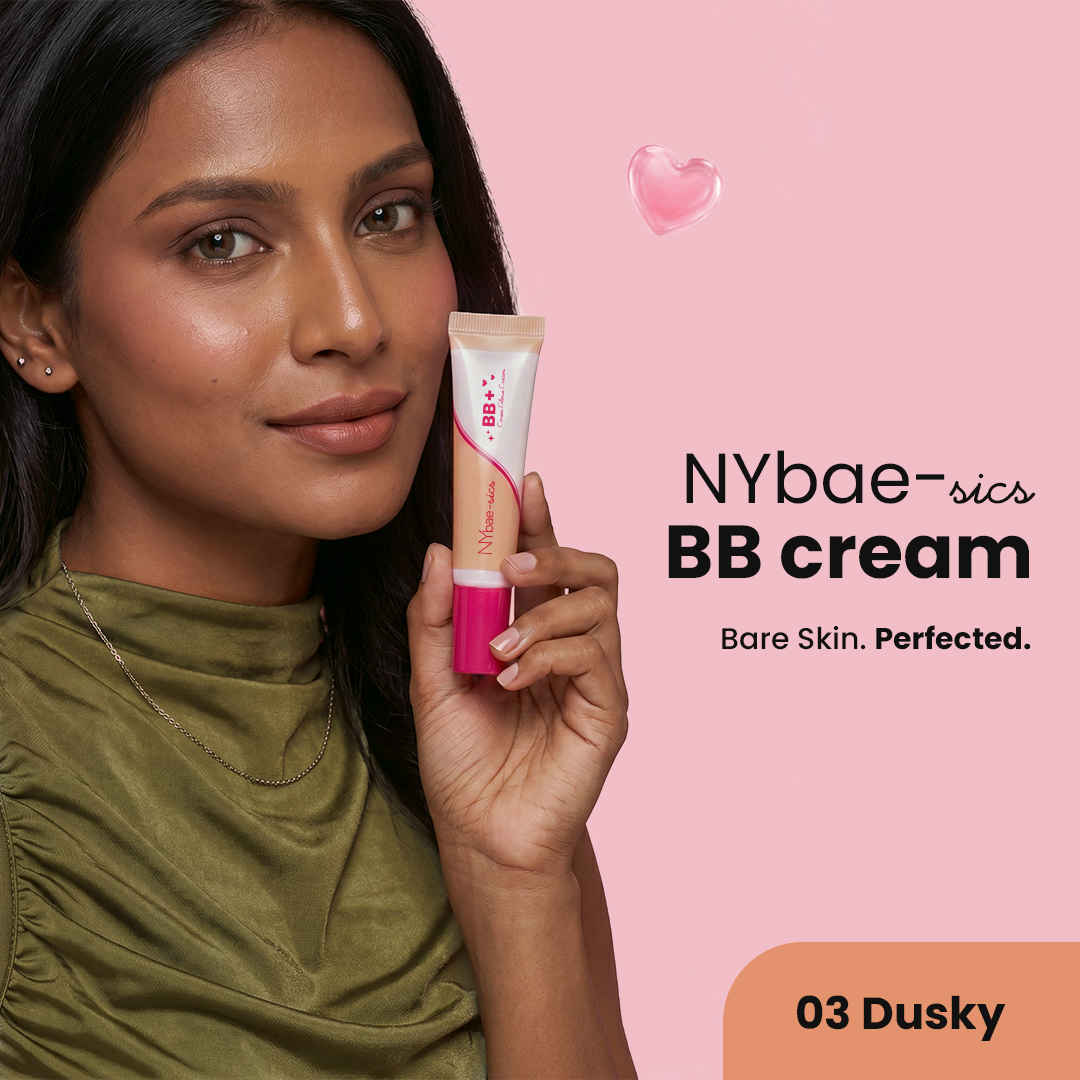 Buy NY Bae-sics BB Cream - Shade 03 Dusky | Vitamin C, Niacinamide, Hyaluronic Acid & Vitamin E | Buildable Coverage | Demi-Matte Skin-Like Finish | Airy Texture | All Skin Types, 15 ml - Purplle