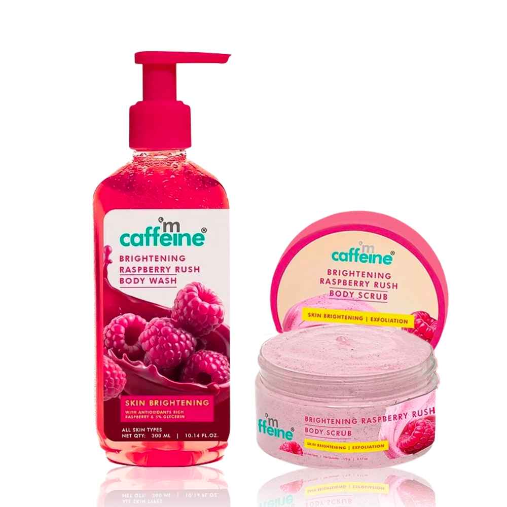 Buy mCaffeine Brightening Raspberry Rush Body Scrub (175 gm) + Brightening Body Wash (300 ml) - Combo of 2 - Purplle