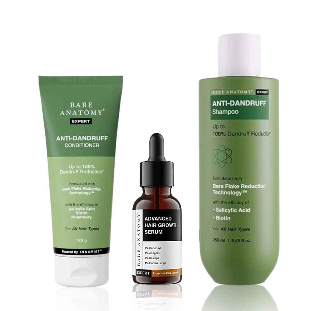 Buy Bare Anatomy Anti-Dandruff Shampoo (250 ml) + Conditioner (175 ml) + Hair Growth Serum (30 ml)Combo of 3 - Purplle