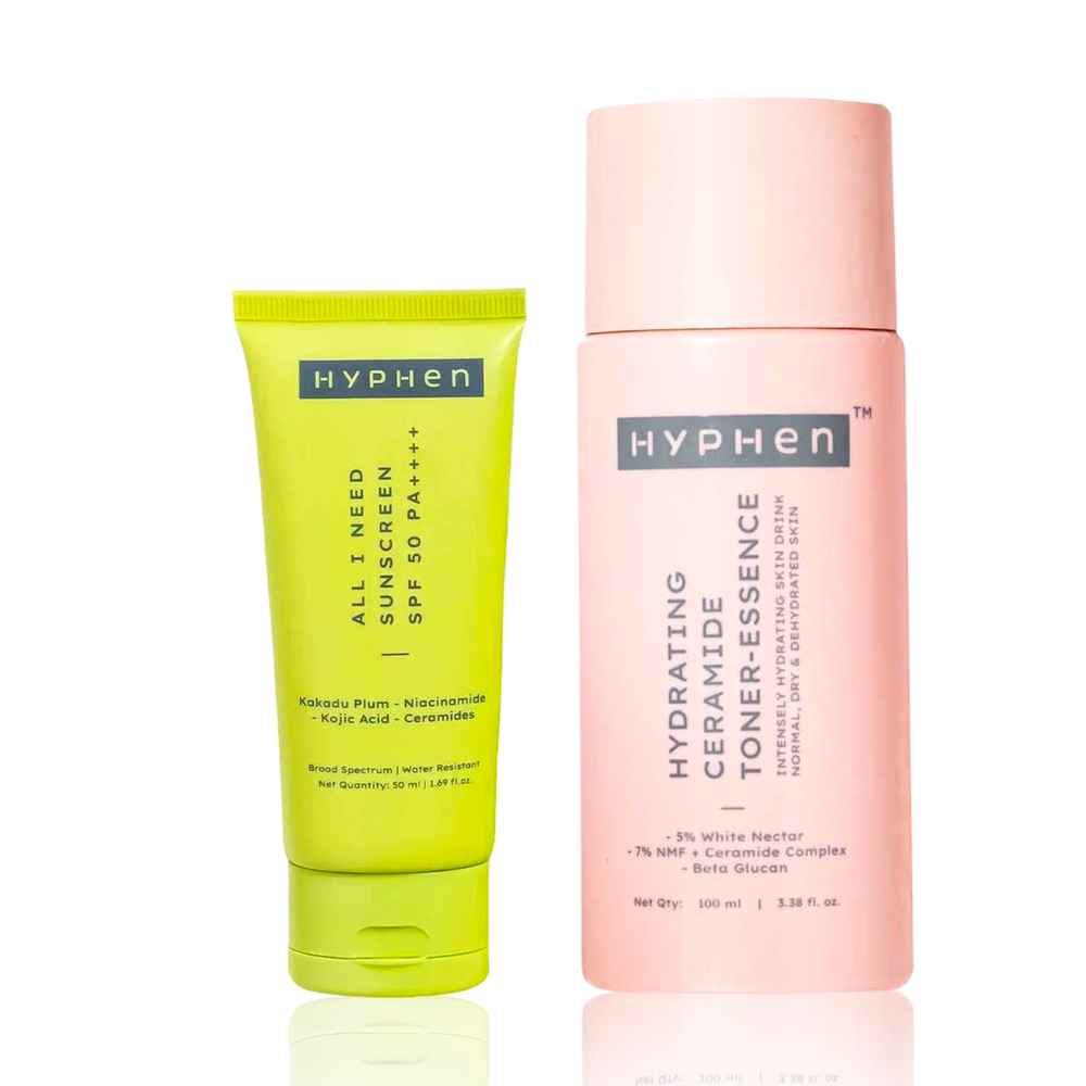 Buy Hyphen Ceramide Toner + Sunscreen, Skincare Kit, Combo of 2 - Purplle