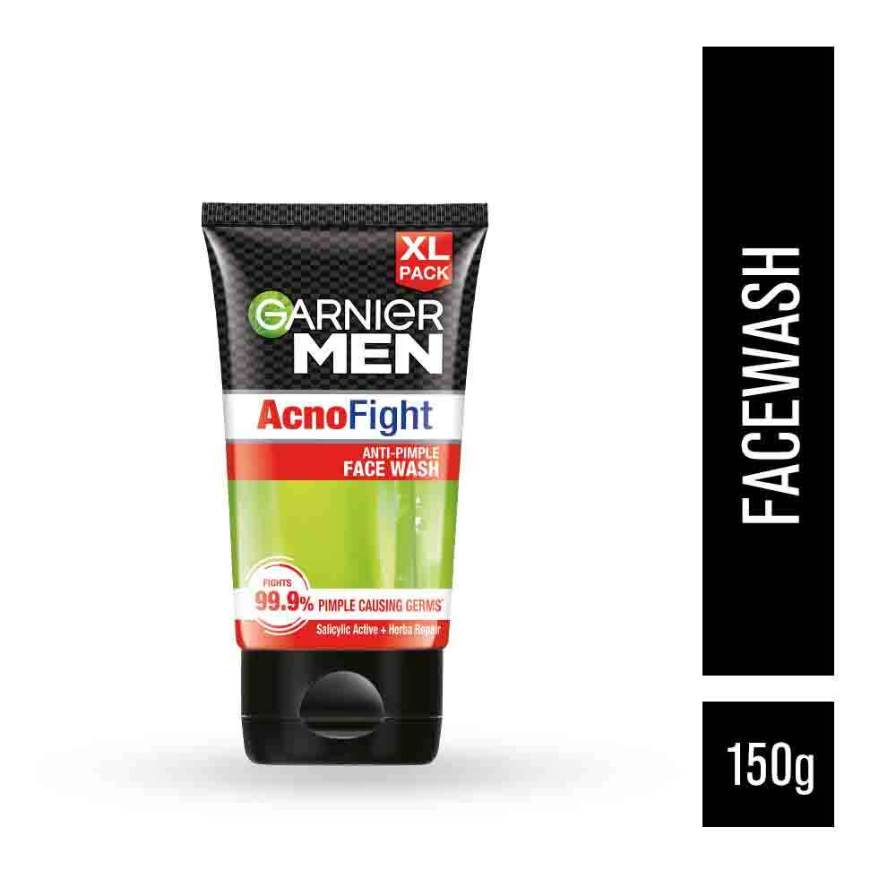 Buy Garnier Men Acno Fight Anti Pimple Face Wash, Anti Pimple Face Wash with Salicylic Acid and Herba Repair, Suitable for all Skin Types, 150 gm - Purplle