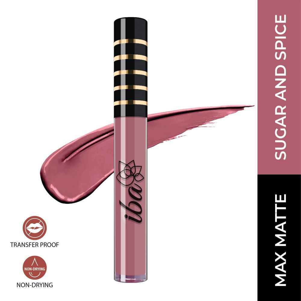 Buy Iba Maxx Matte Liquid Lipstick Shade - Sugar N Spice, 2.6 ml | Transfer proof | Velvet Matte Finish | Highly Pigmented and Long Lasting | Full Coverage | Non-Drying| 100% Vegan & Cruelty Free - Purplle