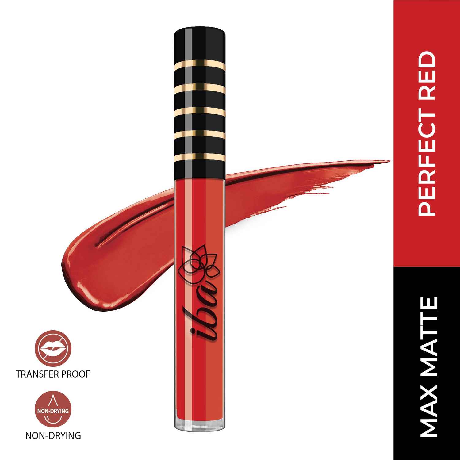Buy Iba Maxx Matte Liquid Lipstick Shade - Perfect Red, 2.6 ml | Transfer Proof | Velvet Matte Finish Creamy Lipstick | Highly Pigmented And Long Lasting | Non-Drying| 100% Vegan & Cruelty Free - Purplle