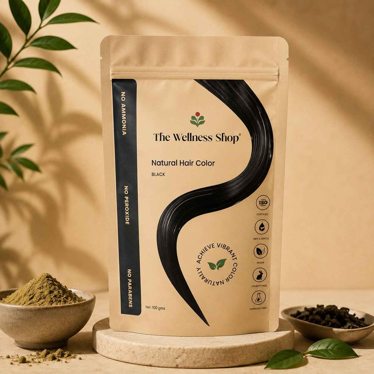 Buy The Wellness Shop Natural Black Hair Colour 100 gm - Purplle