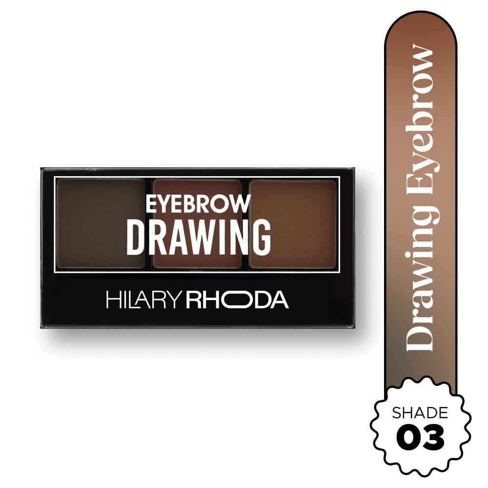 Buy Hilary Rhoda Drawing Eyebrow Palette | Highly Blendable & Superfine Particles | 3 Natural Shades & Comes with a Spoolie | Long Lasting & Waterproof - 7.2 gm (Shade - 03) - Purplle