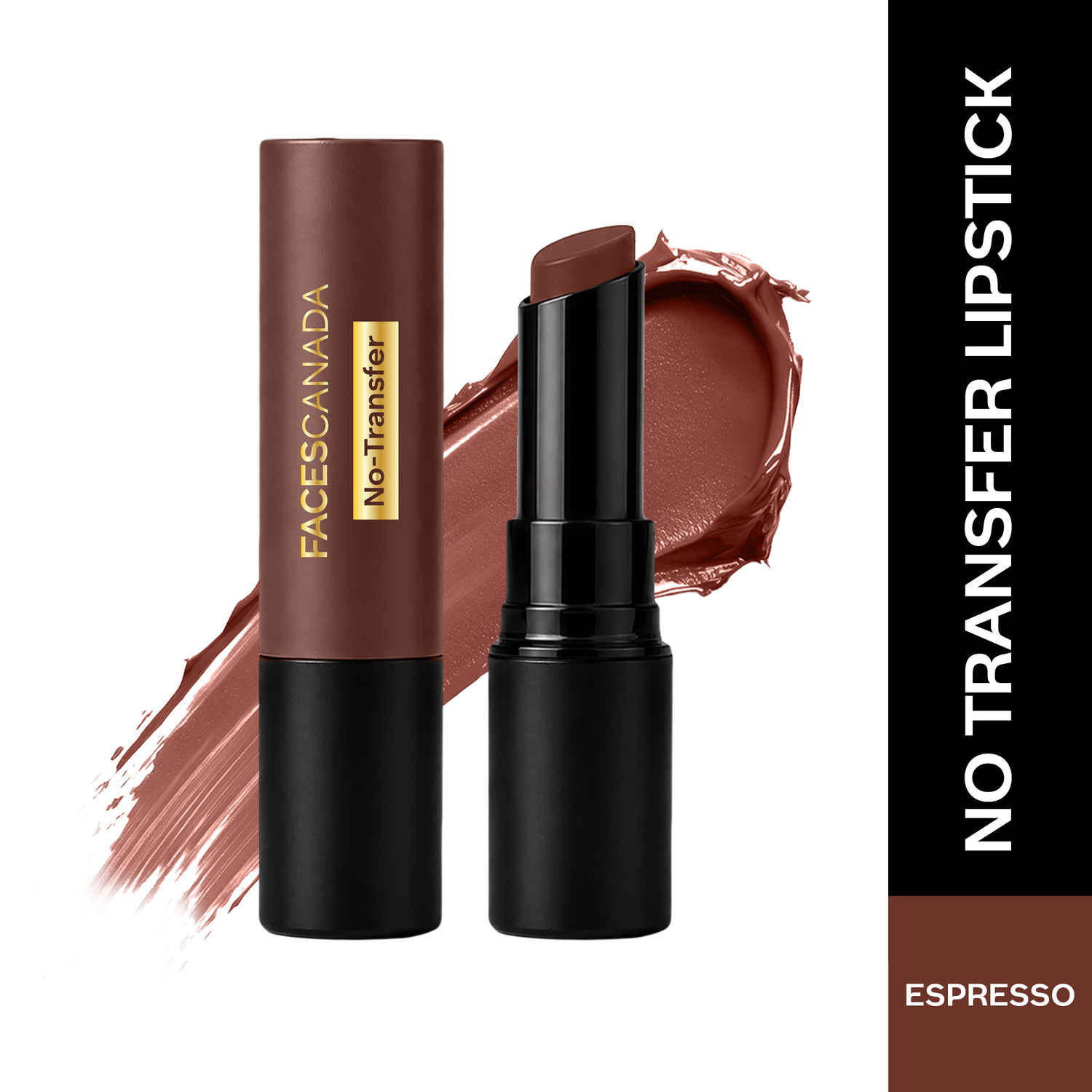 Buy FACES CANADA Comfy Matte Wow No Transfer Bullet Lipstick - Espresso 03, 3.5 gm | Smooth Glide | Matte Finish | Non-Drying | Comfortable Wear | Intense Pigmentation | Full Coverage | Long Stay | Transferproof - Purplle