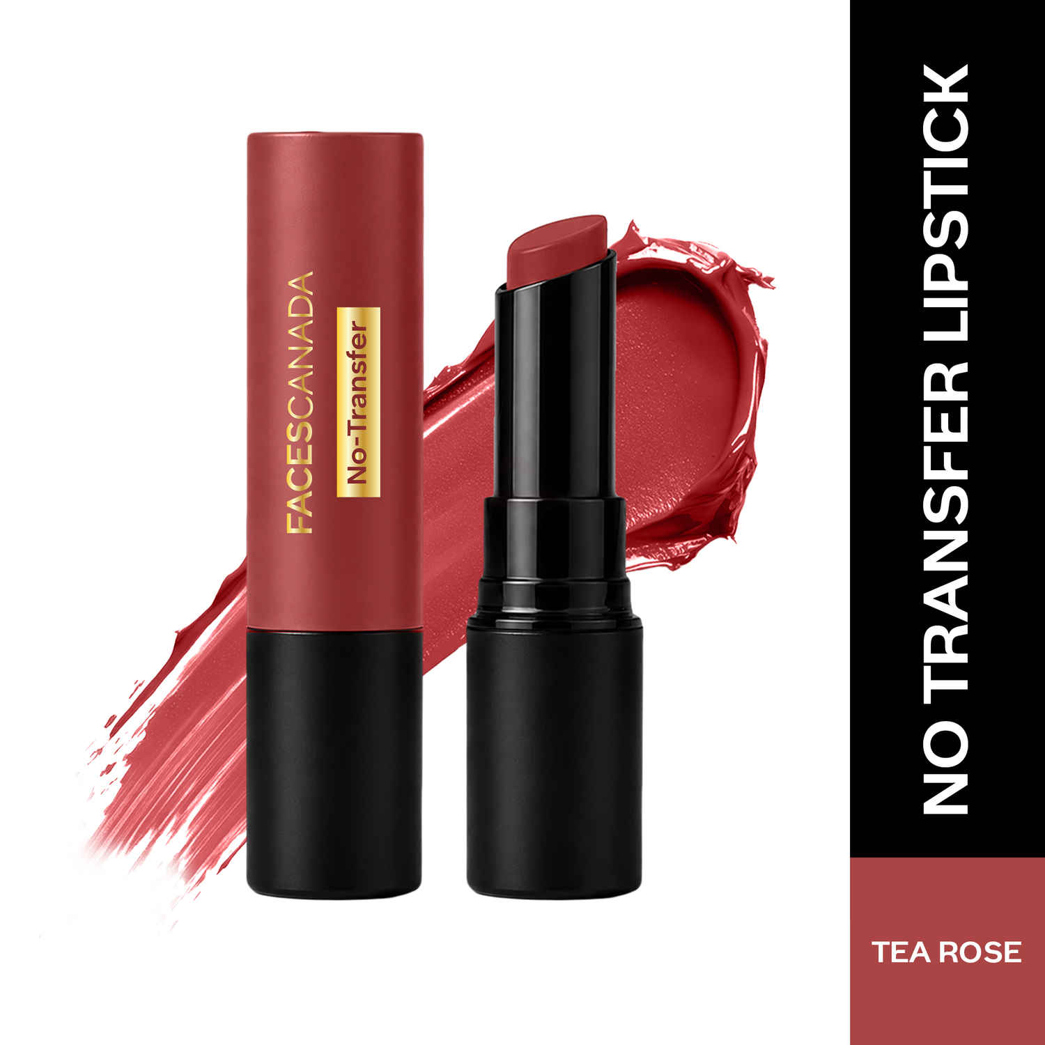 Buy FACES CANADA Comfy Matte Wow No Transfer Bullet Lipstick - Tea Rose 10, 3.5 gm | Smooth Glide | Matte Finish | Non-Drying | Comfortable Wear | Intense Pigmentation | Full Coverage | Long Stay | Transferproof - Purplle