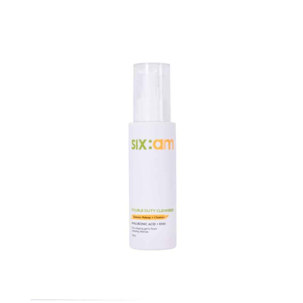 Buy SIX AM 2-in-1 Korean Double Duty Cleanser- facewash & makeup remover with Ceramides, Hyaluronic Acid (100 ml) - Purplle