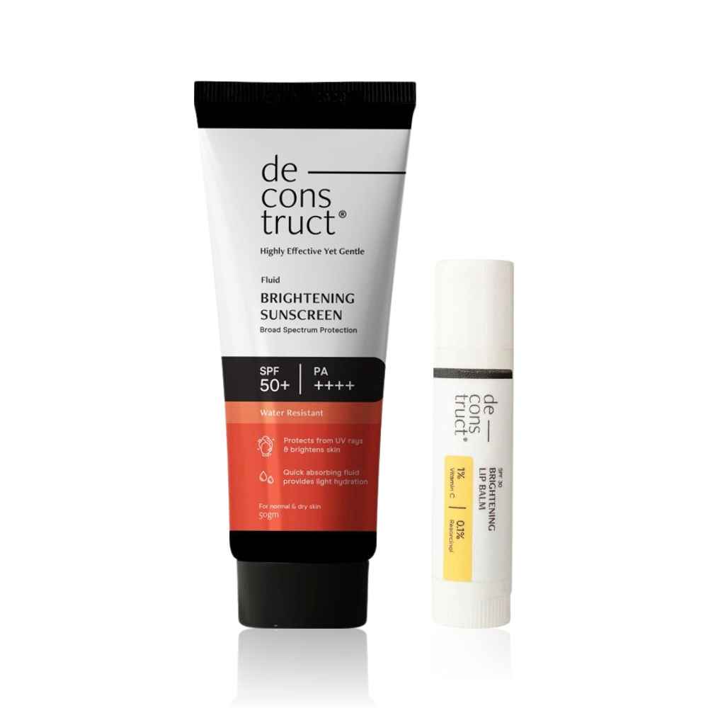 Buy Deconstruct Bestselling Sun Essentials Duo (Fluid Sunscreen 50gm + Lip Balm 4gm) - Purplle