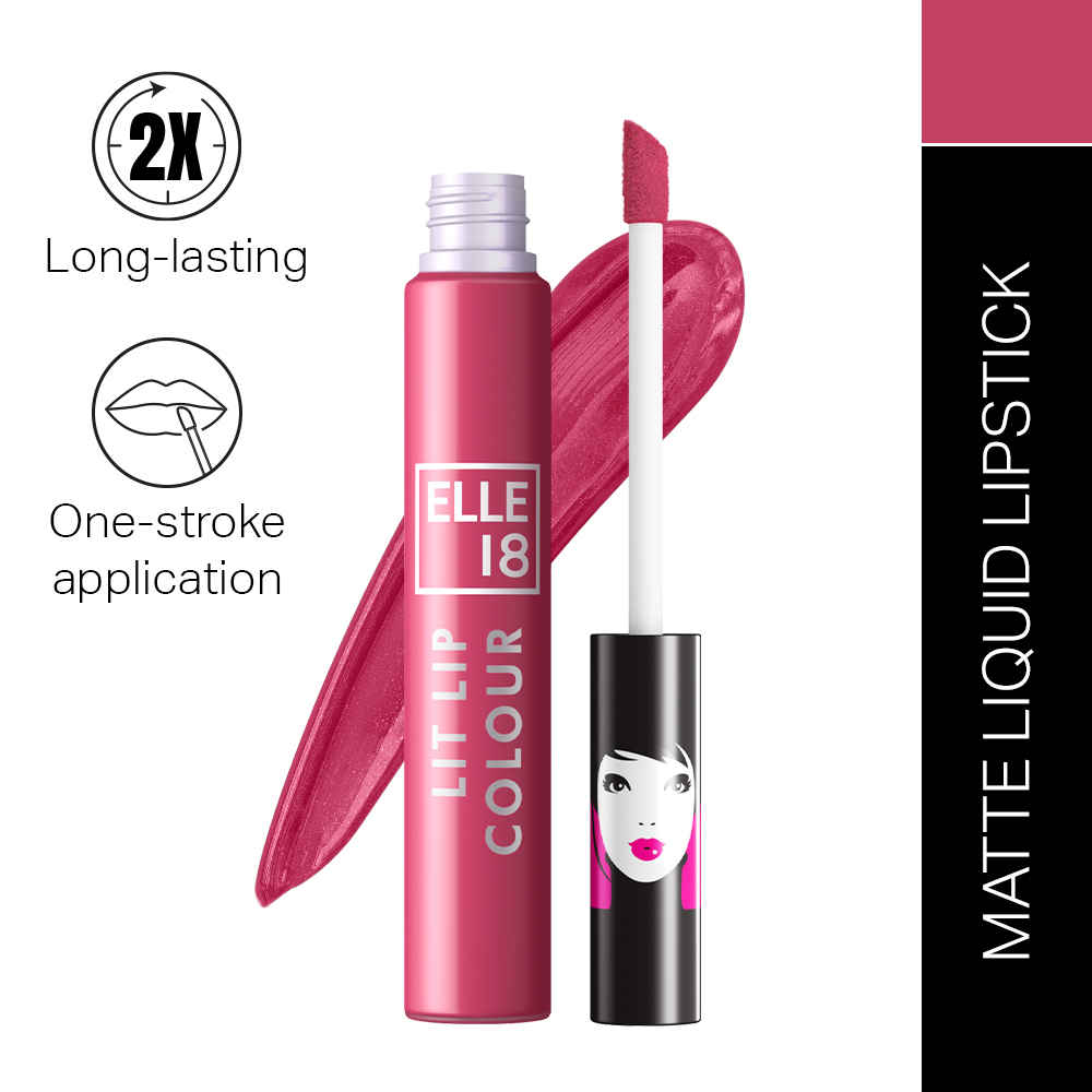 Buy Elle18 Liquid Lip Color Peppy Coral 5.6 ml - Purplle