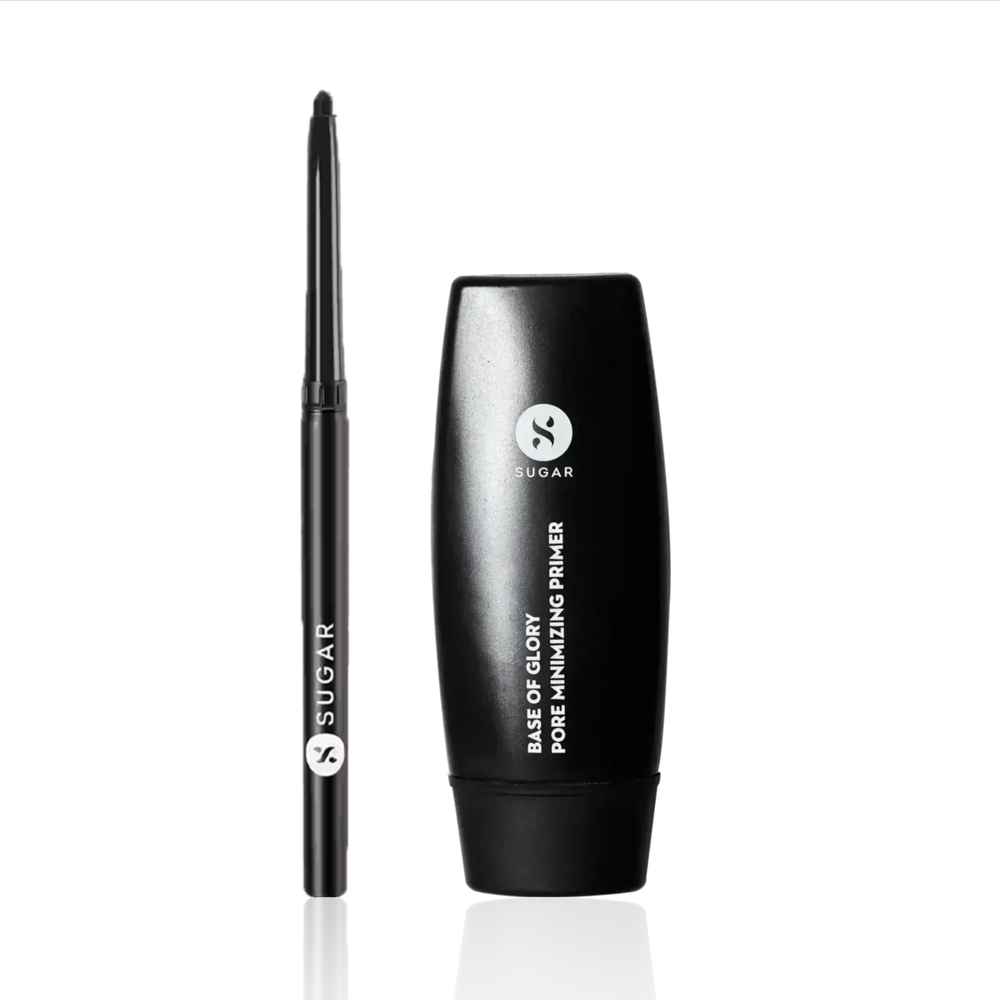 Buy Sugar Complete Look Combo - SUGAR Cosmetics Kohl of Honour Intense Kajal Black Out - 0.3 gm , SUGAR Cosmetics Base Of Glory Pore Minimizing Primer 30 ml Combo of 2 - Purplle