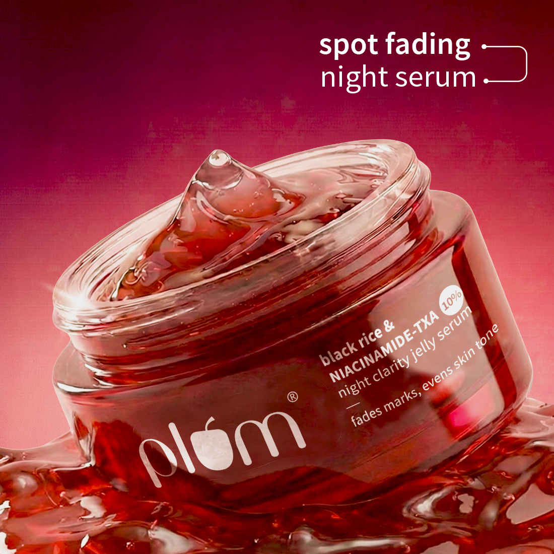 Buy Plum Black Rice & Niacinamide-TXA 10% Night Clarity Jelly Serum | 25 gm - Purplle