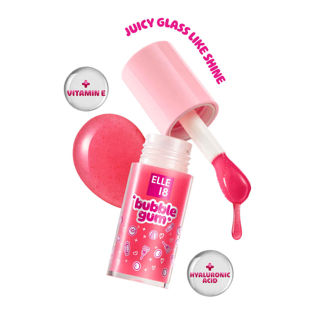 Buy Elle18 Bubblegum Lip Jelly, Lip Gloss - Cherry, Pigmented, Fuller Lips (5 ml) - Purplle