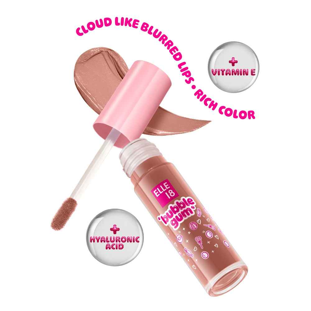 Buy Elle18 Bubblegum Lip Cloud, Liquid Lipstick - Nude Candy, Mousse Finish (4 ml) - Purplle