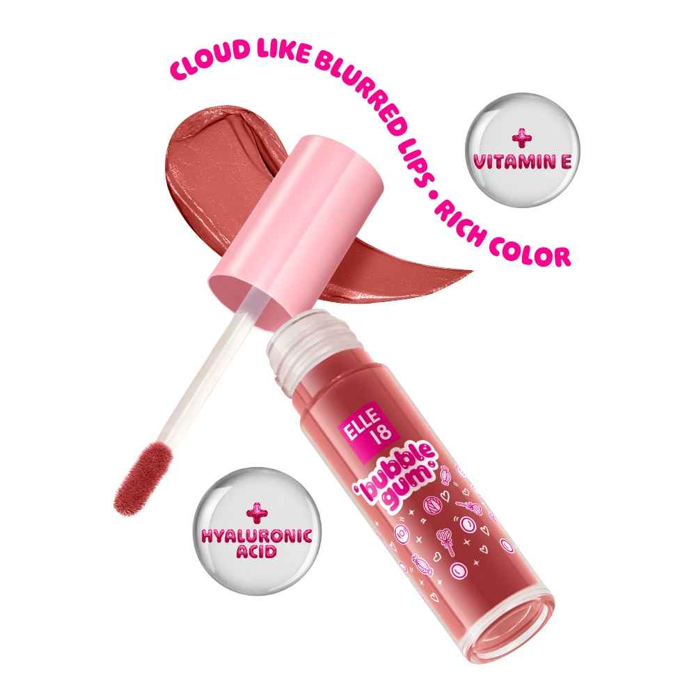 Buy Elle18 Bubblegum Lip Cloud, Liquid Lipstick - Brown Bubble, Mousse Finish (4 ml) - Purplle