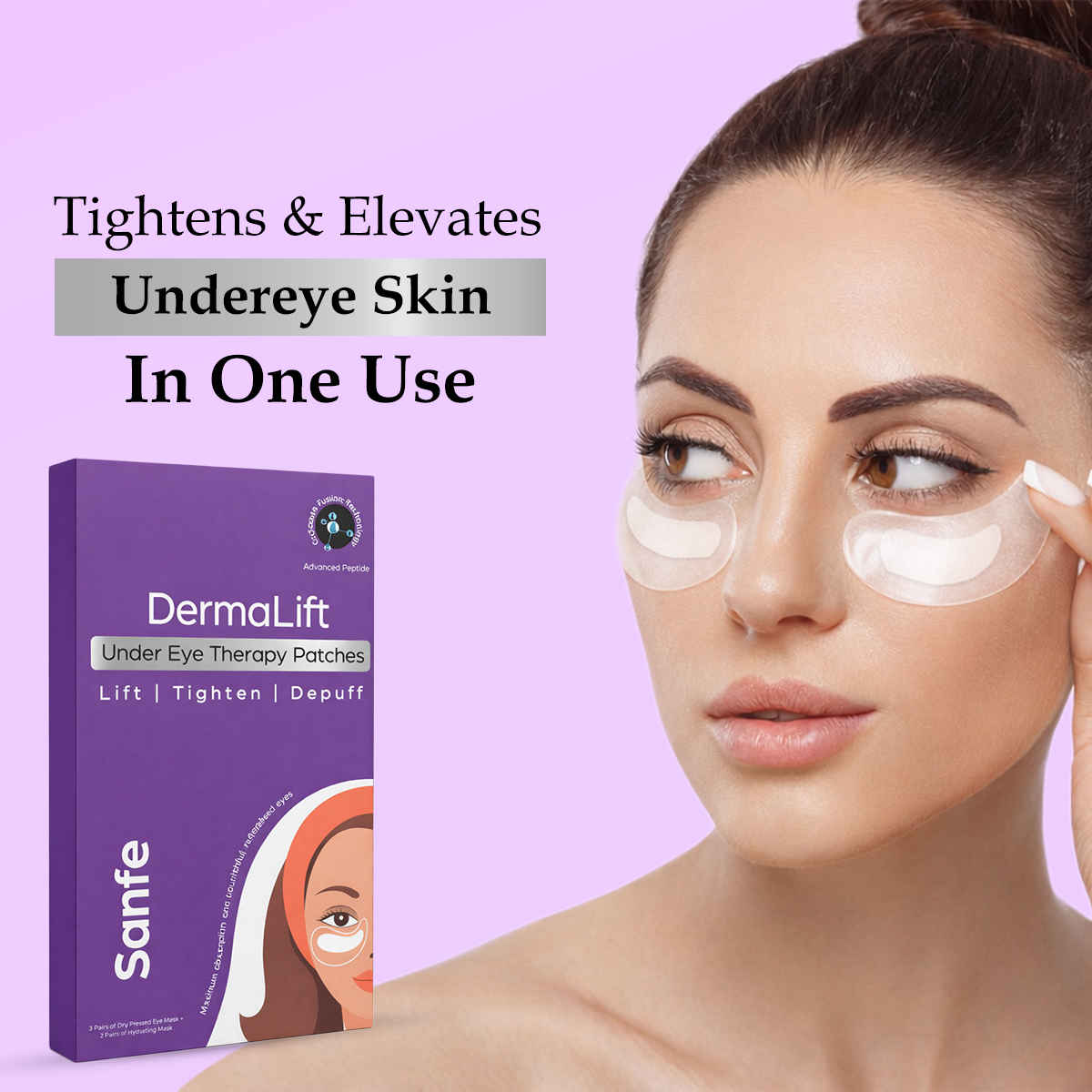 Buy Sanfe DermaLift Under Eye Therapy Patches | Pack of 2 | Eye Patches for Dark Circles | Collagen Mask | Dark Circles Removal | Under Eye Mask - Purplle