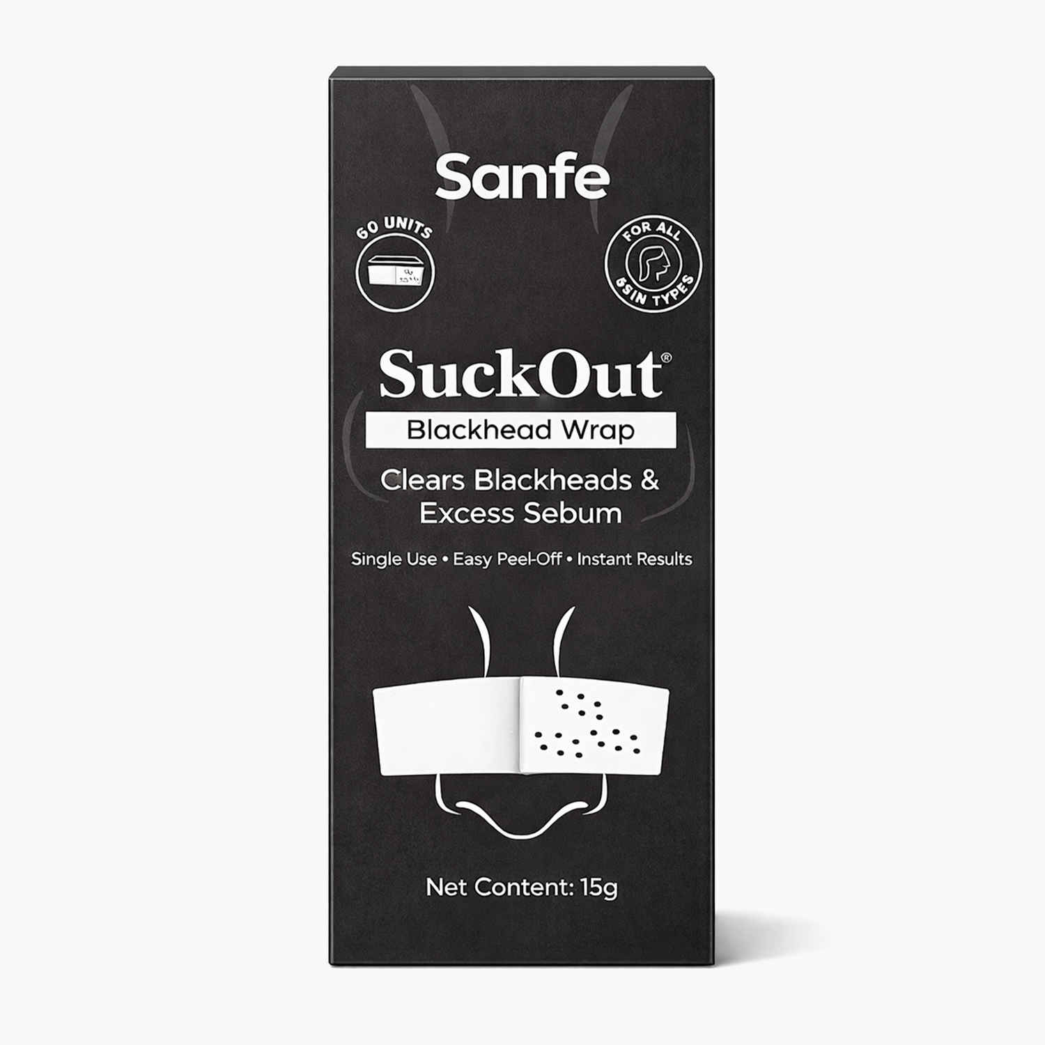 Buy Sanfe SuckOut Blackhead Wrap | Cream + 60 Paper Sheets | 15 gm | Removes Blackheads, Whiteheads & Excess Sebum | Easy Peel-Off Nose Wrap | Deep Pore Cleansing Blackhead Removal for Oily & Acne-Prone Skin - Purplle