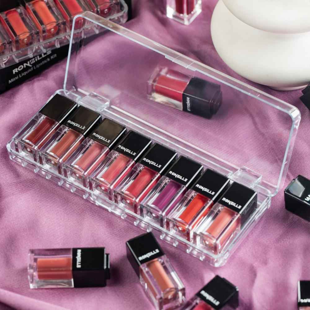 Buy Ronzille Mini Long Lasting Waterproof Non Transfer Liquid Lipstick-Kit Set of 8 - Purplle