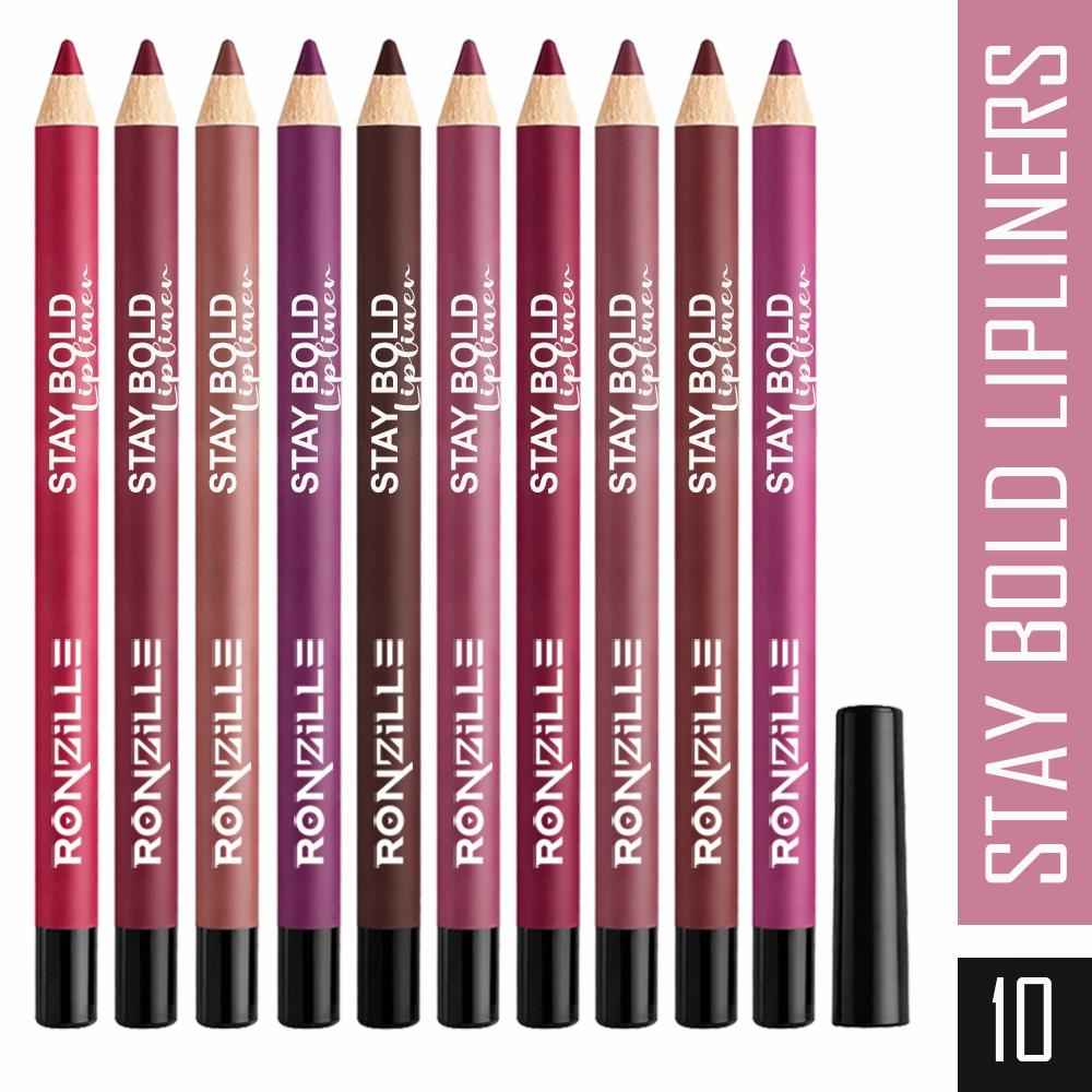 Buy Ronzille Super Stay Matte Lip Liner Pack Of 10 - Purplle