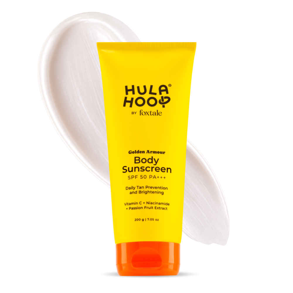 Buy Foxtale Hula Hoop Sunscreen Body Lotion SPF 50 PA+++, Prevent Tan, Moisturize & Brighten Skin 200 gm - Purplle
