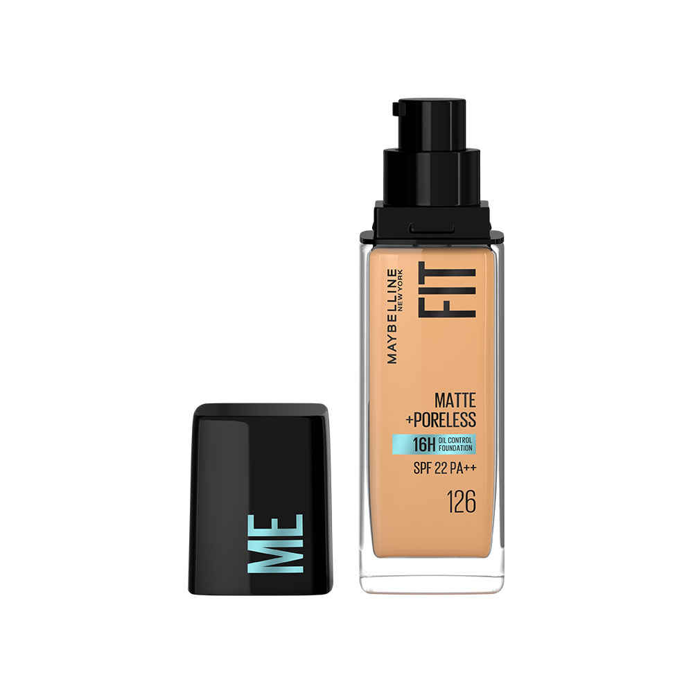 Buy Maybelline New York Fit Me Matte+Poreless Liquid Foundation 126 - Light pecan | Matte Finish with 16 HR Oil Control + SPF 22 30 ml - Purplle