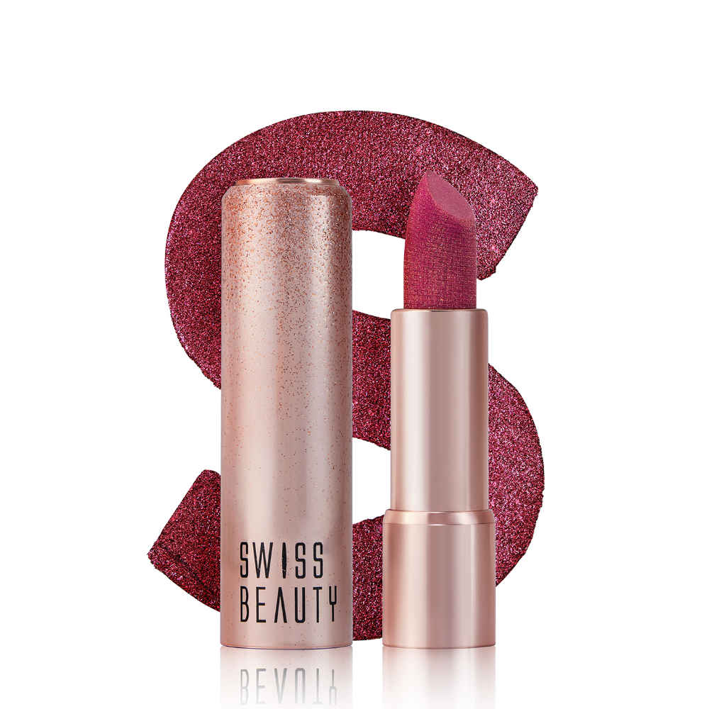 Buy Swiss Beauty More Than Glitter Lipstick- One Swipe Smooth Glide - Glitter Rose - 3 gm - Purplle
