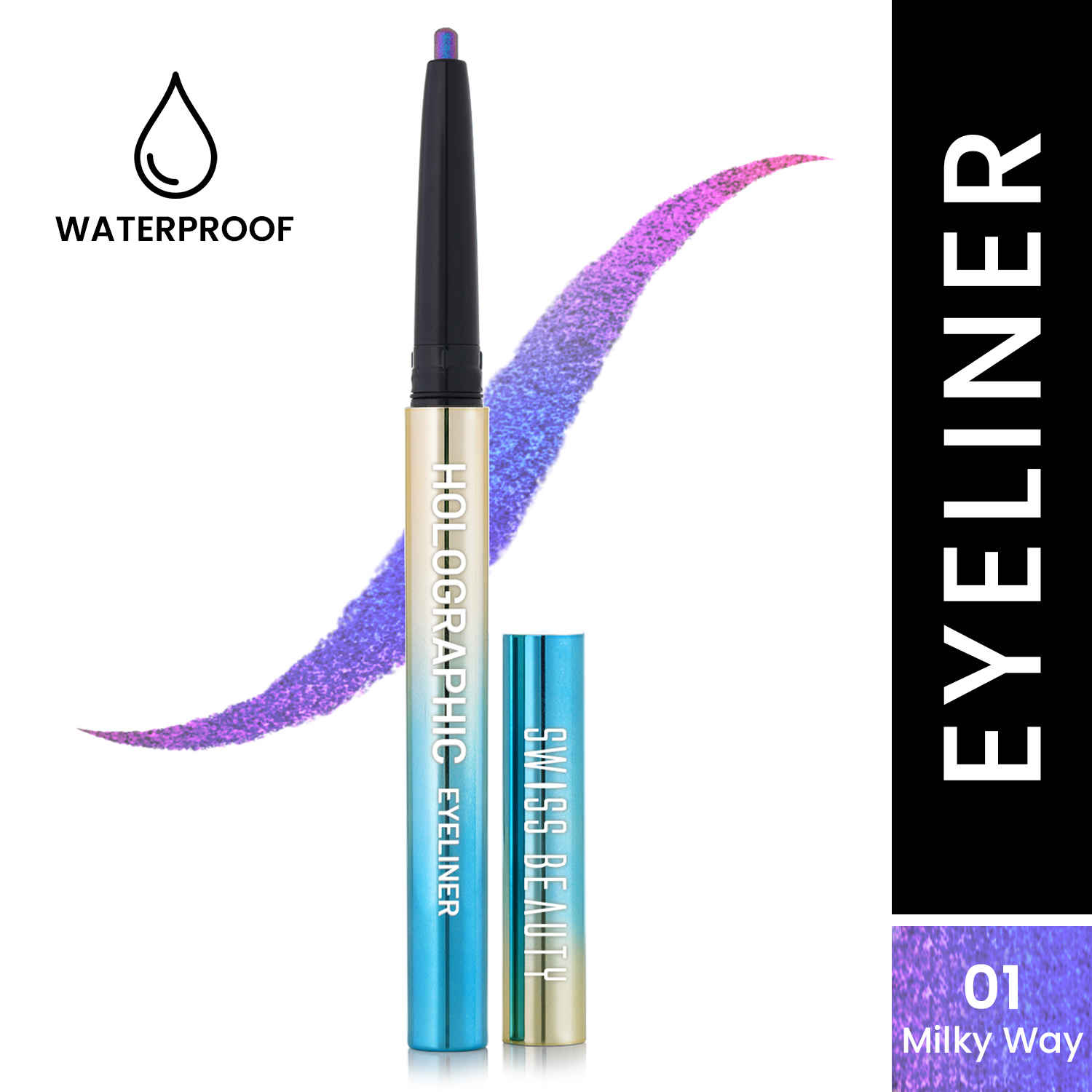 Buy Swiss Beauty Holographic Eyeliner 1-Milky Way 0.2 gm - Purplle