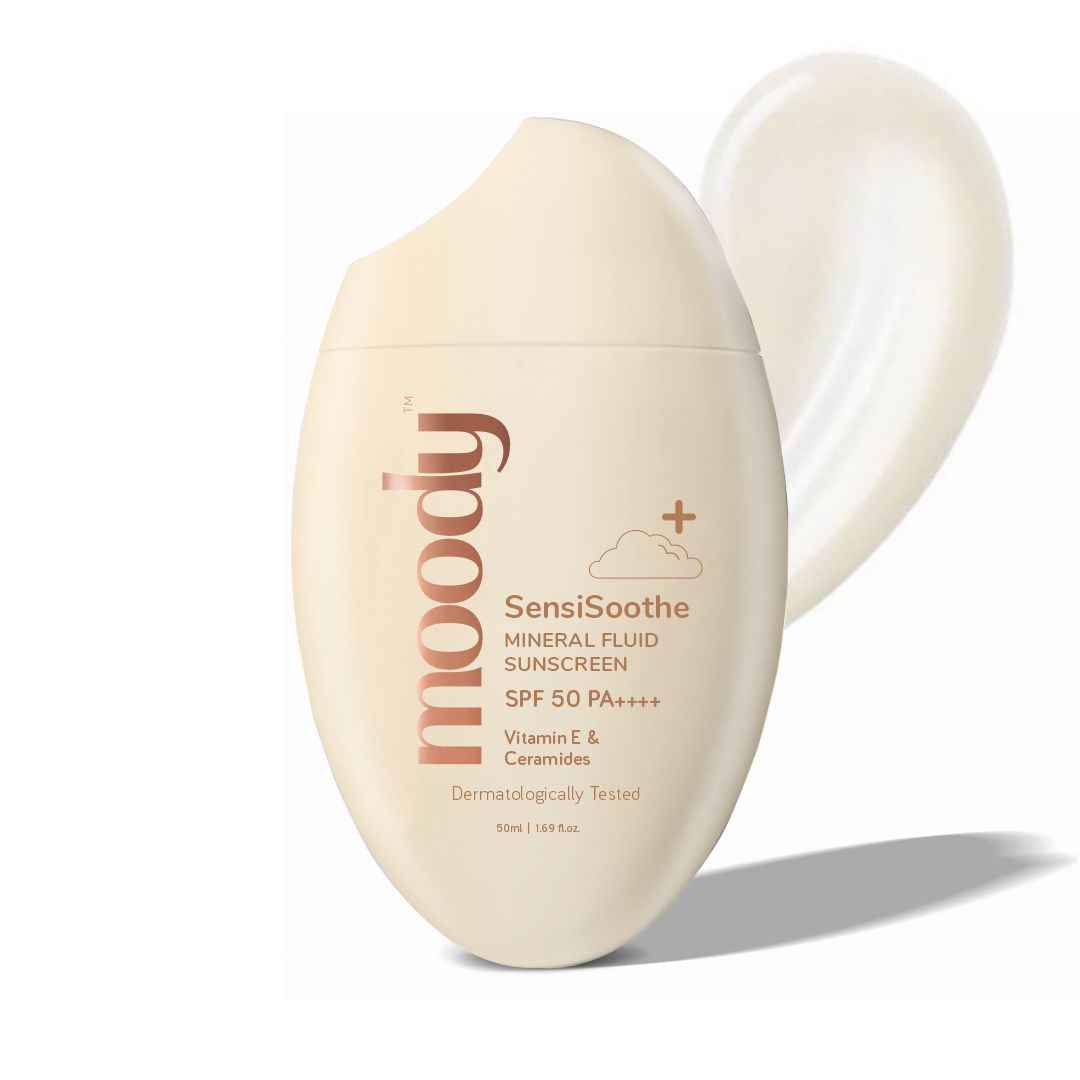 Buy Moody Dermasooth Mineral Sunscreen SPF 50 PA++++ With Rice Water & Ceramides For Sensitive Skin - 50 ml - Purplle