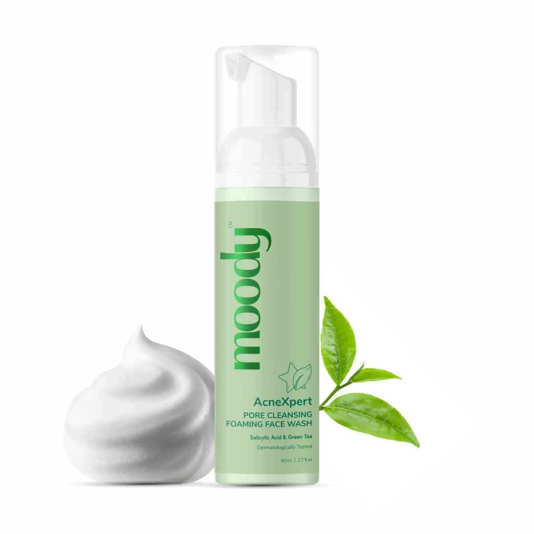 Buy Moody Acnexpert Foaming Face Wash With Salicylic Acid & Niacinamide For Oily & Acne Prone Skin - 80 ml - Purplle