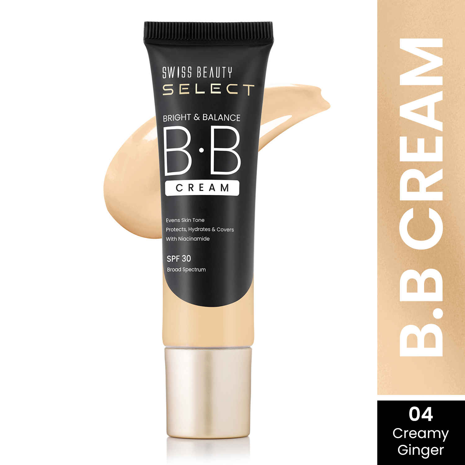 Buy Swiss Beauty Select Bright & Balance BB Cream with Niacinamide - 4 Creamy Ginger 30 gm - Purplle