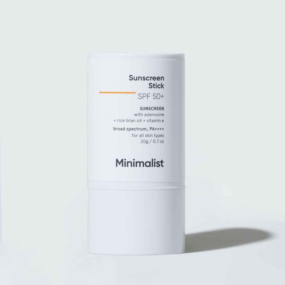 Buy Minimalist SPF 50 Sunscreen Stick with Adenosine, Rice Bran Oil & Vitamin E, Broad spectrum PA++++ - 20 gm - Purplle