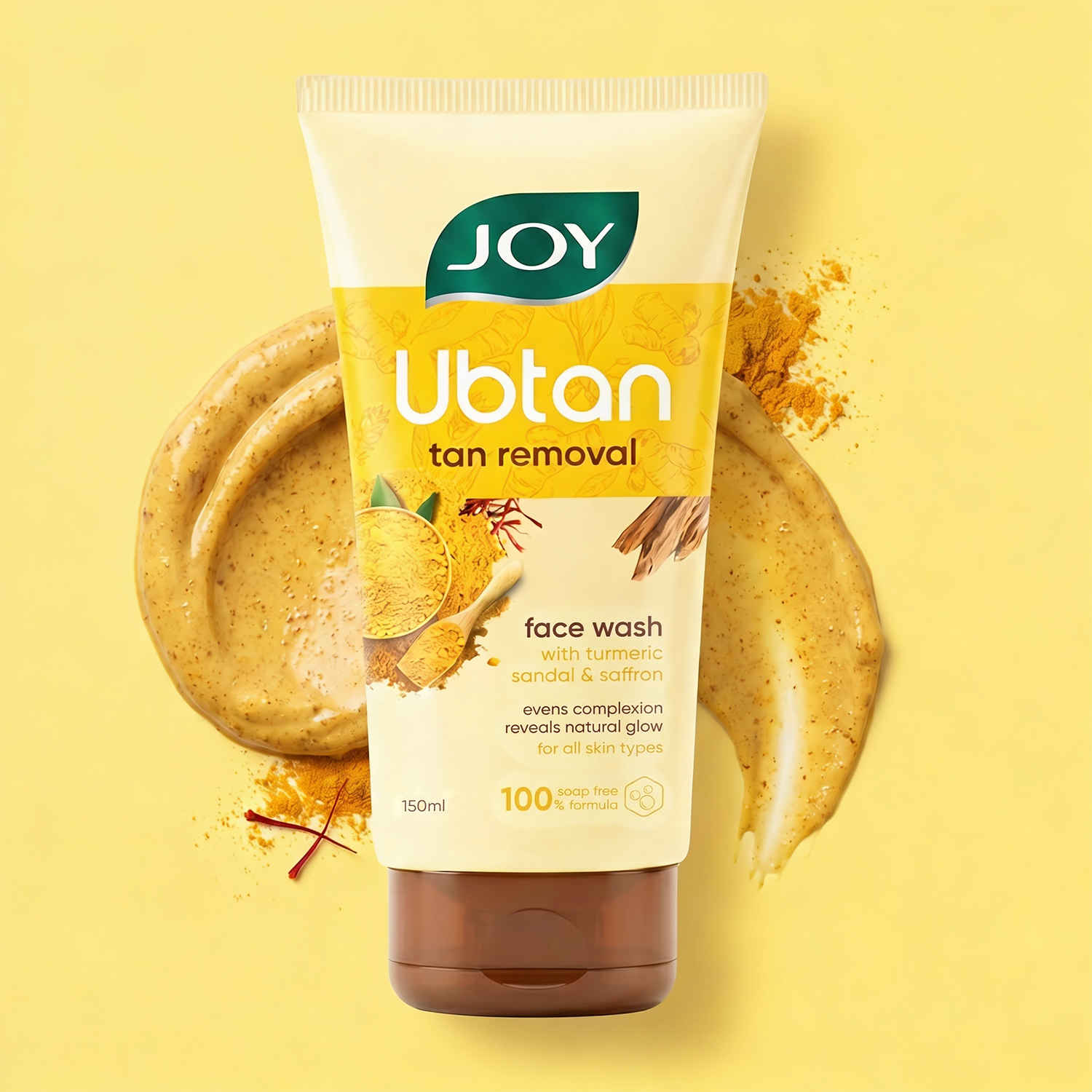 Buy Joy Ubtan Tan Removal Face Wash (150 ml) Enriched with Turmeric Sandal & Saffron | Suitable for All Skin Types - Purplle