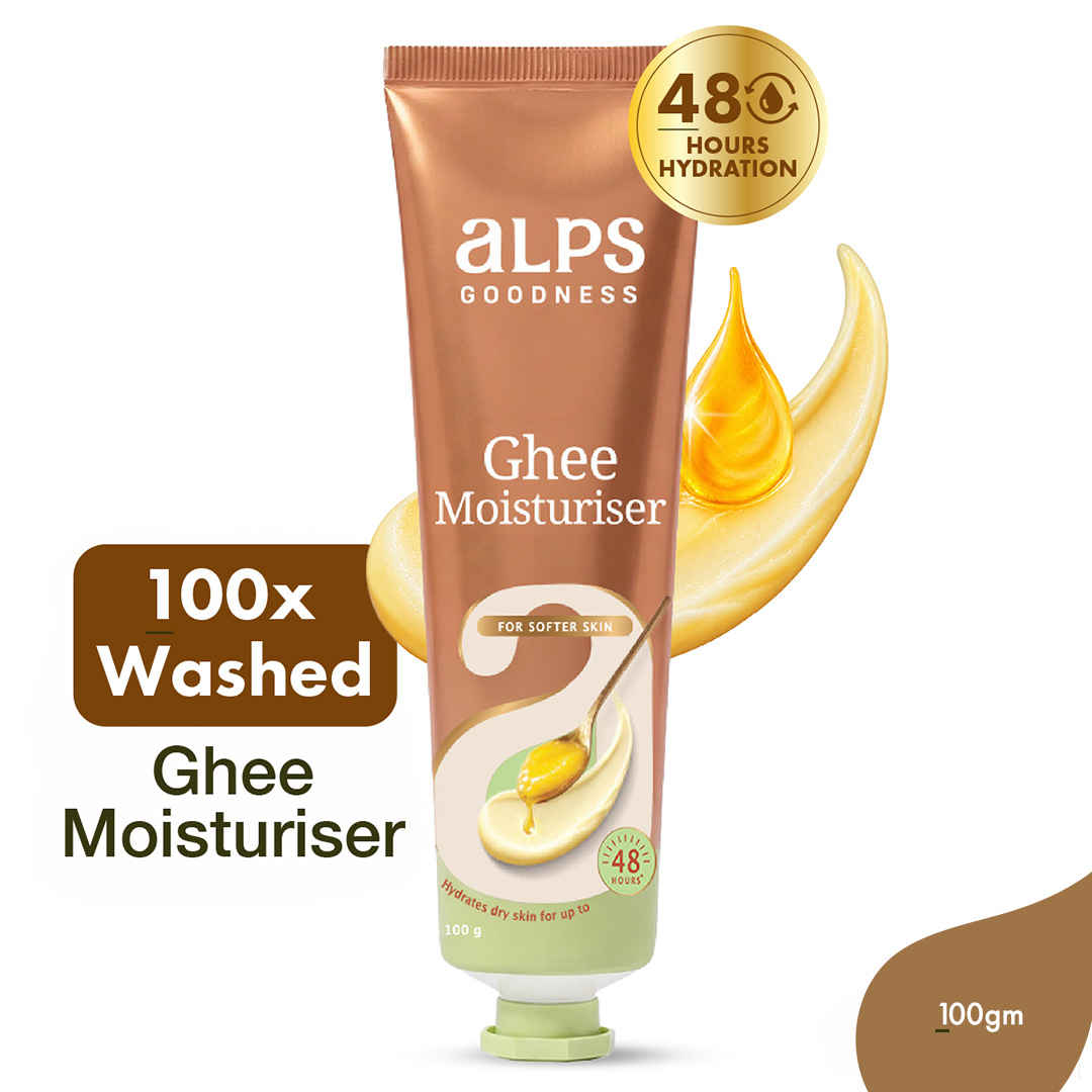 Buy Alps Goodness Ghee Moisturiser For Dry, Dull & Dehydrated Skin | Made with 100times Washed Ghee | Hydrates skin | Barrier repair | Moisturises Skin | Day & Night cream | 100 gm - Purplle