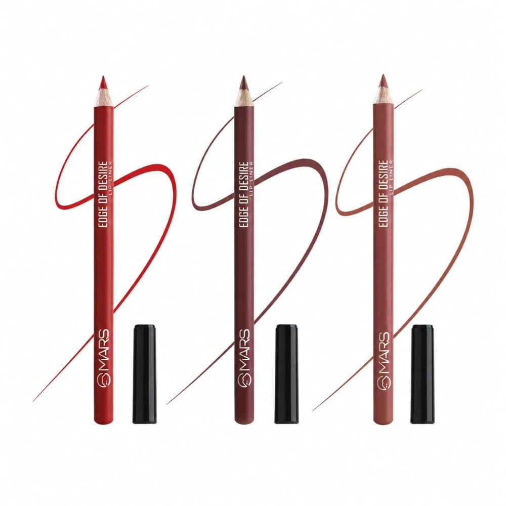 Buy Mars Edge Of Desire Matte Lip Liner | Set Of 3 | 01-Red Obsession - Purplle